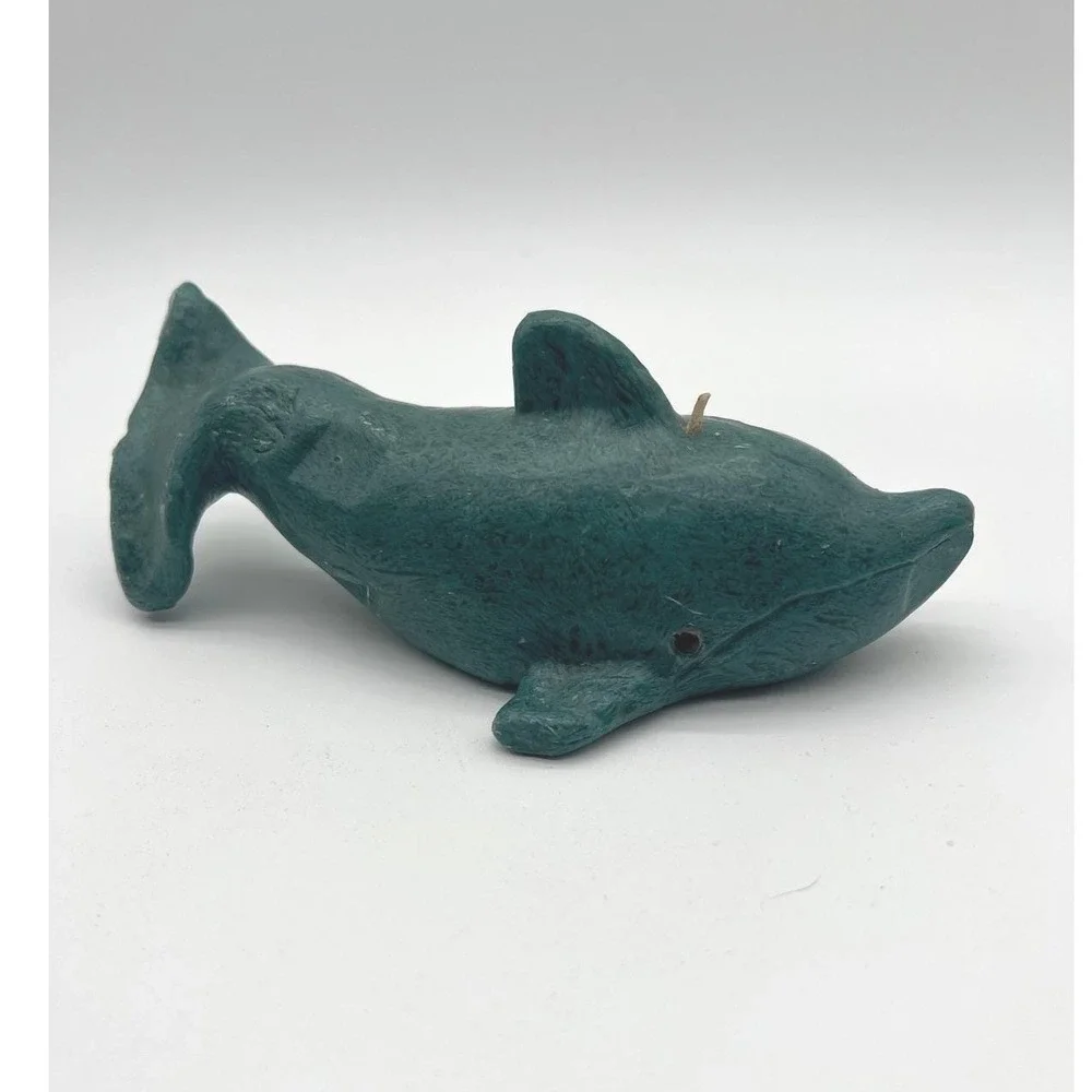 Vintage 90s Dolphin Wax Candle Nautical Whimsy Retro Ocean Marine Decor‎